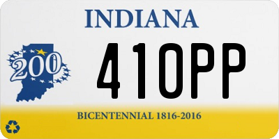 IN license plate 410PP