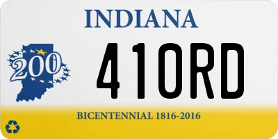 IN license plate 410RD