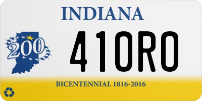 IN license plate 410RO