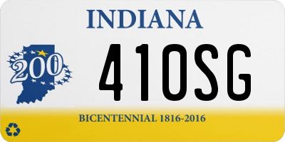 IN license plate 410SG