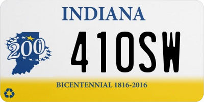 IN license plate 410SW