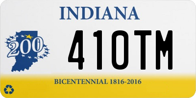 IN license plate 410TM