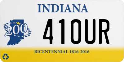 IN license plate 410UR