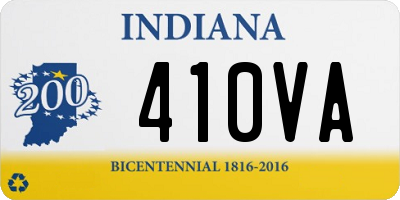 IN license plate 410VA