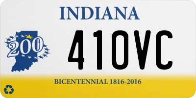 IN license plate 410VC