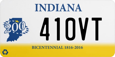 IN license plate 410VT