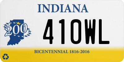 IN license plate 410WL