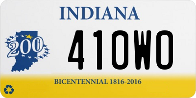 IN license plate 410WO