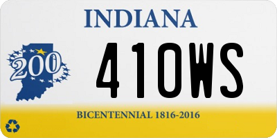 IN license plate 410WS