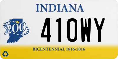 IN license plate 410WY