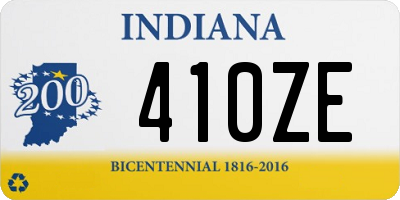 IN license plate 410ZE