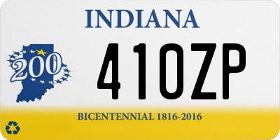 IN license plate 410ZP