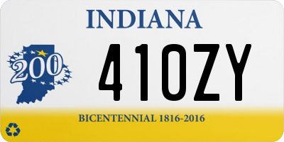 IN license plate 410ZY