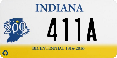 IN license plate 411A