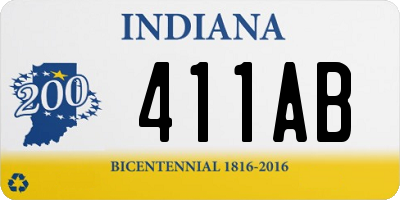 IN license plate 411AB