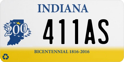IN license plate 411AS