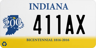 IN license plate 411AX