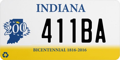 IN license plate 411BA