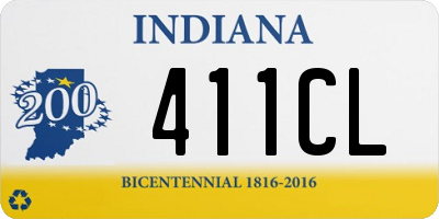 IN license plate 411CL