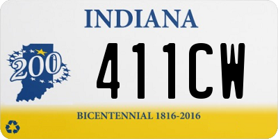 IN license plate 411CW