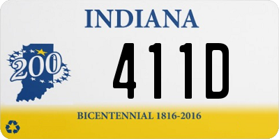 IN license plate 411D