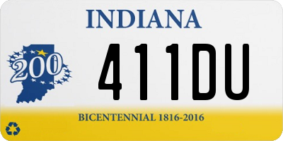 IN license plate 411DU