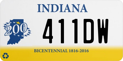 IN license plate 411DW