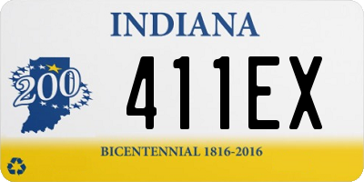 IN license plate 411EX