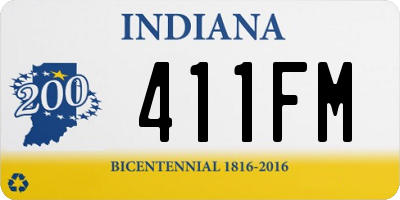 IN license plate 411FM