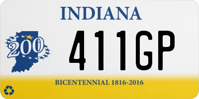 IN license plate 411GP