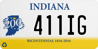 IN license plate 411IG