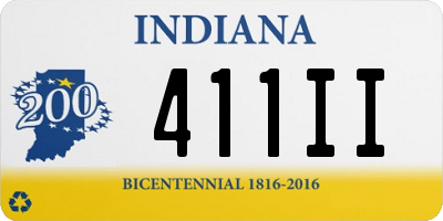 IN license plate 411II