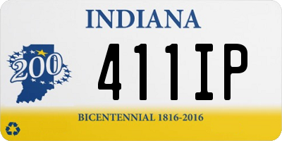 IN license plate 411IP