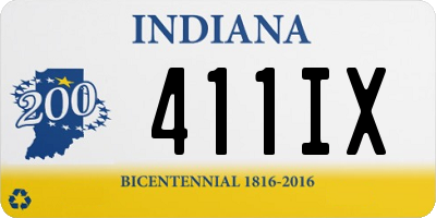 IN license plate 411IX