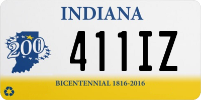 IN license plate 411IZ