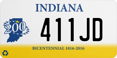 IN license plate 411JD