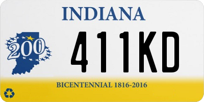 IN license plate 411KD