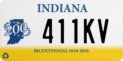 IN license plate 411KV