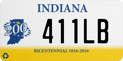 IN license plate 411LB