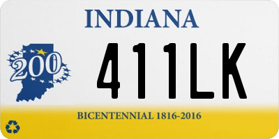 IN license plate 411LK