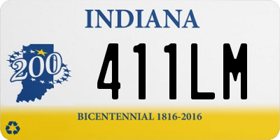 IN license plate 411LM