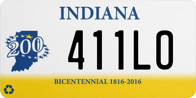 IN license plate 411LO