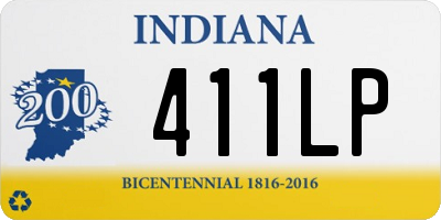 IN license plate 411LP