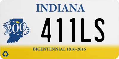 IN license plate 411LS