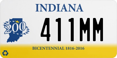 IN license plate 411MM