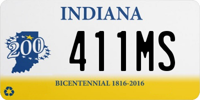 IN license plate 411MS