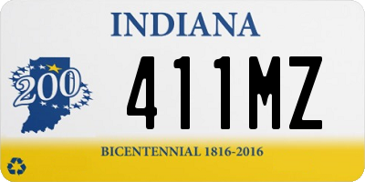 IN license plate 411MZ