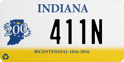 IN license plate 411N