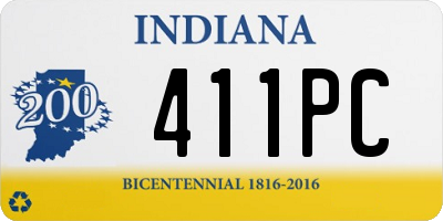 IN license plate 411PC
