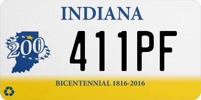 IN license plate 411PF